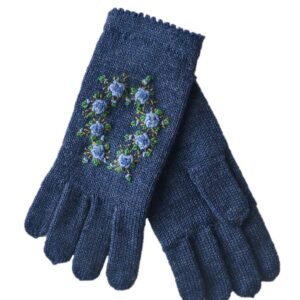 Villased kootud sõrmikud ROSE tumesinine