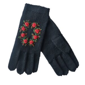 Villased kootud sõrmikud ROSE must