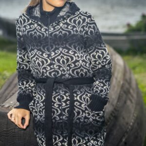 Naiste villane kootud kardigan Artistic must/valge