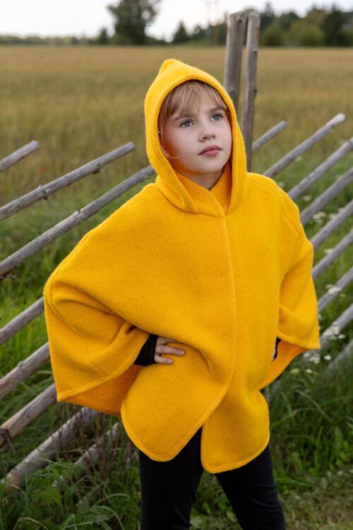 Valent Laste villane poncho kollane 2