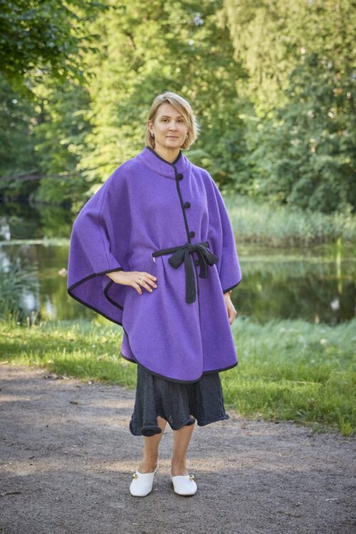 Naiste villane poncho ANGELA lilla